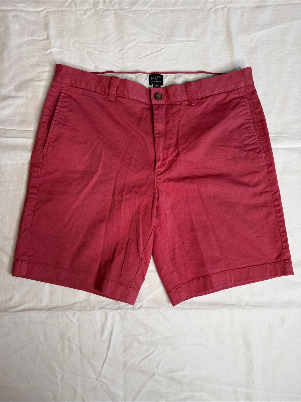 J. Crew Men’s Coral-Red Flat Front Chino Shorts